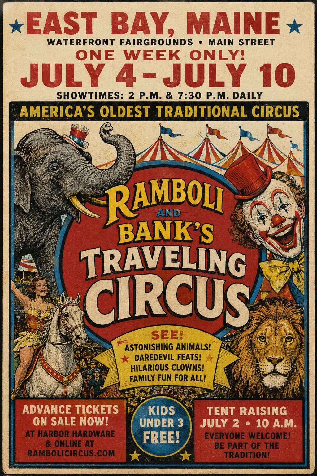 Ramboli and Bank’s Traveling Circus Coming to East Bay July 4 Week